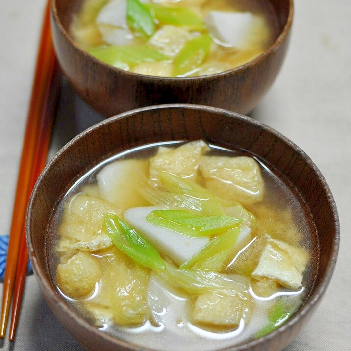 里芋と油揚げの味噌汁